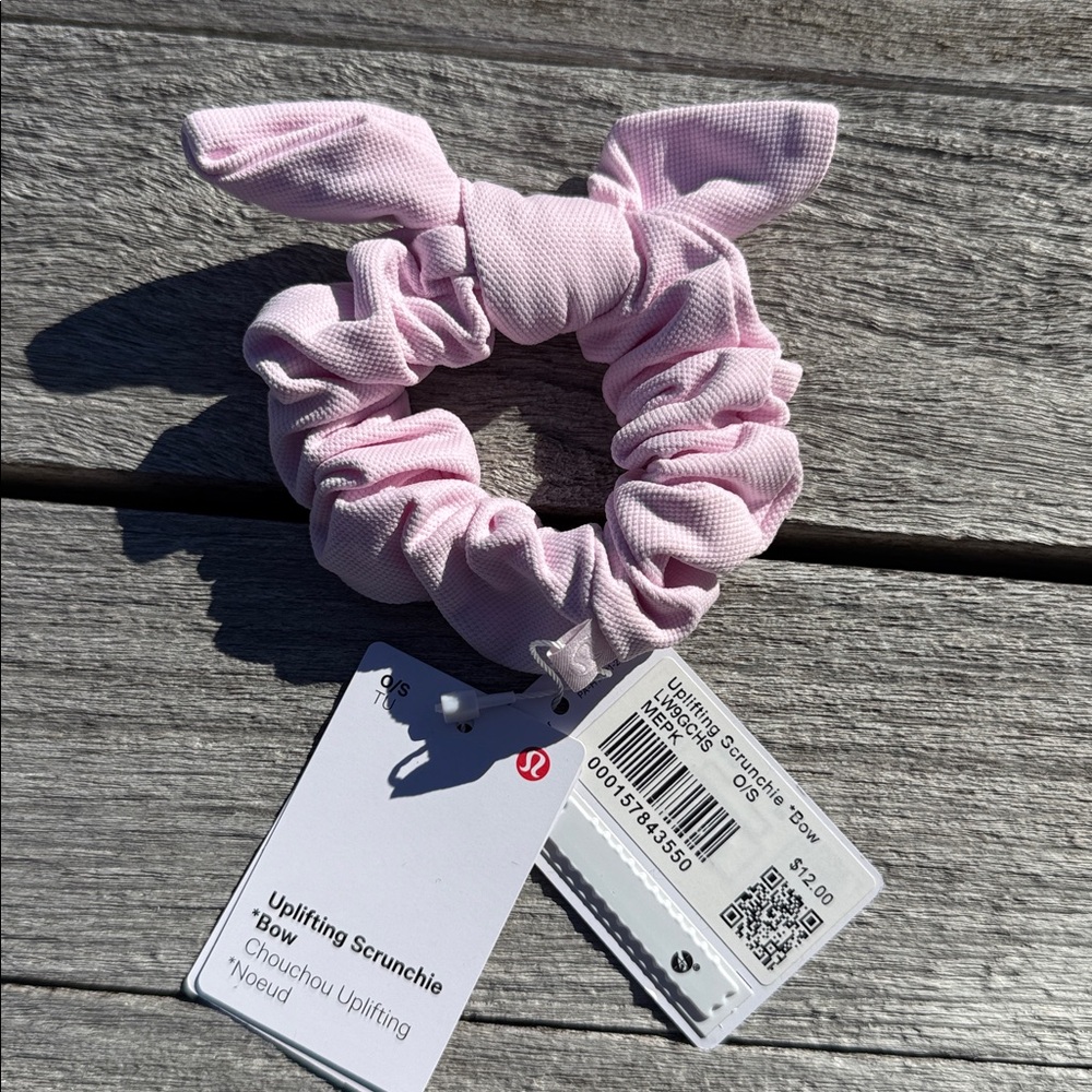 Lululemon Uplifting‎ Scrunchie Bow meadowsweet pink NWT